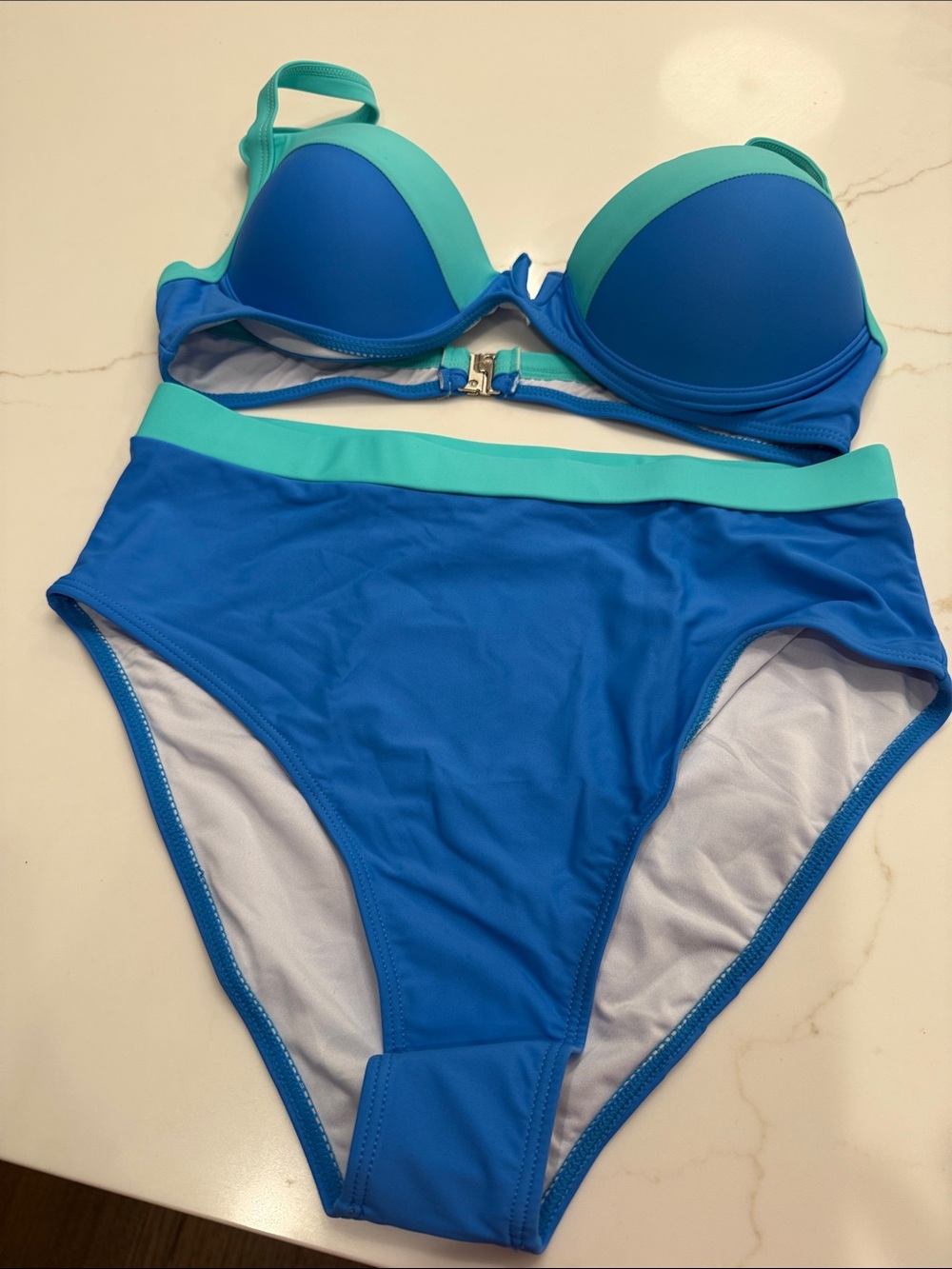 Amazon Blue Bikini Set with Mint Accents